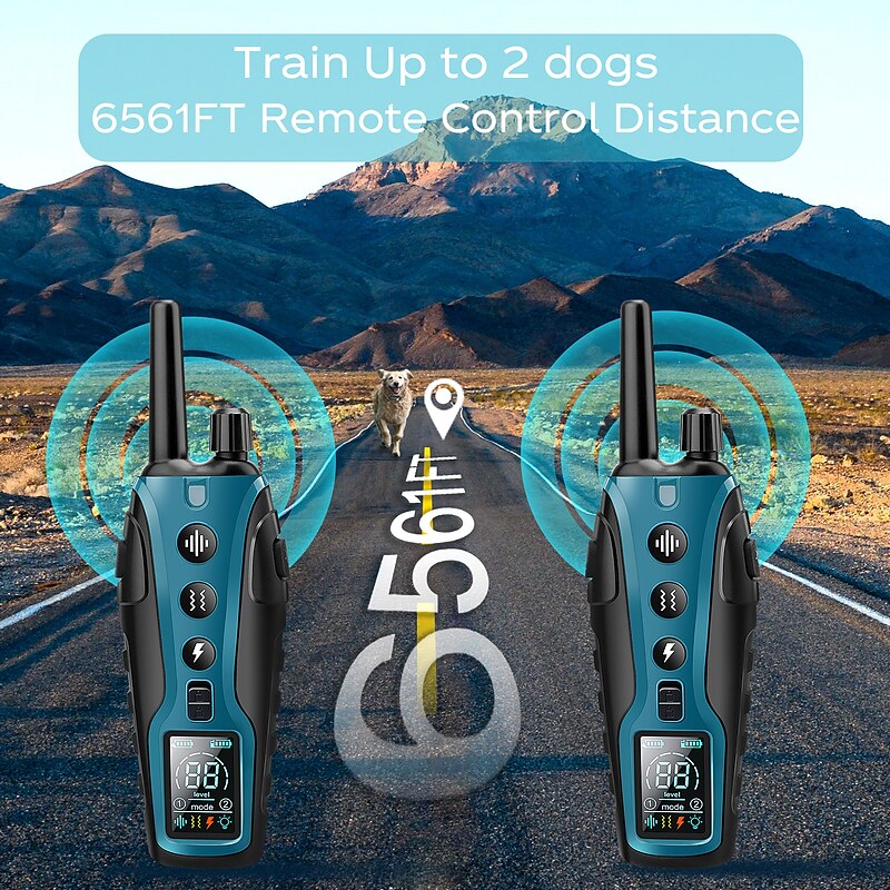 Advanced Remote Dog Training Collar with 2000m Range & Waterproof Design | Versatile Shock Collar for Effective Dog Training