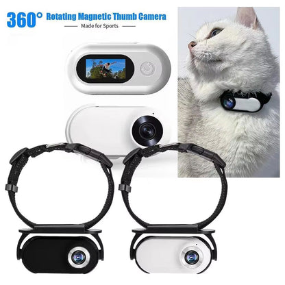 HD Pet Camera Collar for Cats – 1080P Video Recording with 4-Hour Battery & Wide-Angle Lens