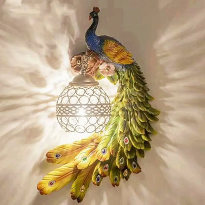 Crystal-Embellished Resin Wall Sconce – Decorative Bird-Inspired Light Fixture for Entryway, Living Room, Bedroom | Traditional