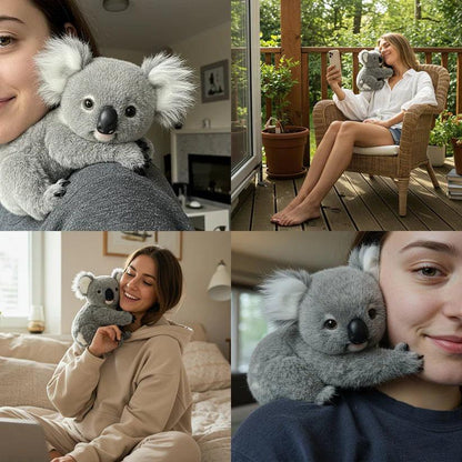 Plush Koala Stuffed Animal for Comfort & Sleep | Soft Gray Cuddle Toy for Kids & Adults | Calming Sensory Companion