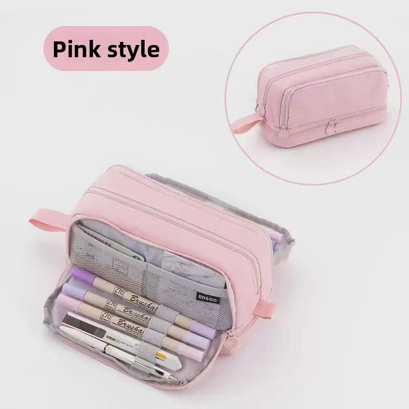 Kids Pencil Organizer with Elastic Straps & 180° Opening – Holds 40 Pens, Markers & School Supplies