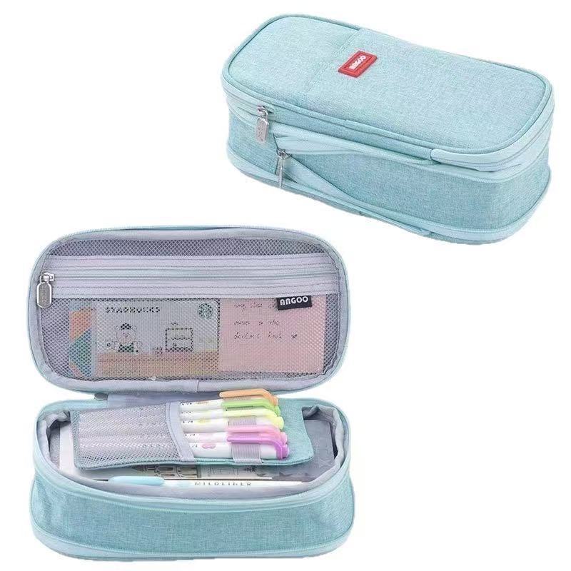 Kids Pencil Organizer with Elastic Straps & 180° Opening – Holds 40 Pens, Markers & School Supplies