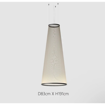 Lustre à abat-jour en tissu superposé avec LED intégrée pour salles à manger, îlots de cuisine et hauts plafonds | Suspension moderne à câbles réglables multi-niveaux