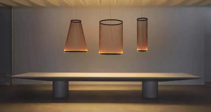 Clustered Drop Lights with Fabric Shades for Kitchen Islands & Dining Tables – Adjustable Cable Heights, Integrated LED, Warm or Cool White