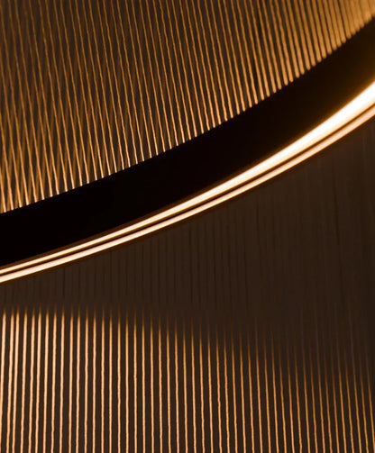 Lustre à abat-jour en tissu superposé avec LED intégrée pour salles à manger, îlots de cuisine et hauts plafonds | Suspension moderne à câbles réglables multi-niveaux