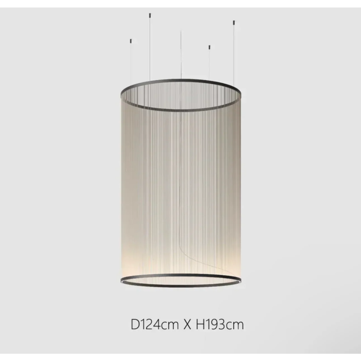 Lustre à abat-jour en tissu superposé avec LED intégrée pour salles à manger, îlots de cuisine et hauts plafonds | Suspension moderne à câbles réglables multi-niveaux