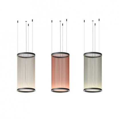 Clustered Drop Lights with Fabric Shades for Kitchen Islands & Dining Tables – Adjustable Cable Heights, Integrated LED, Warm or Cool White