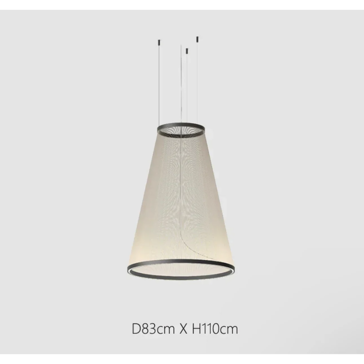 Lustre à abat-jour en tissu superposé avec LED intégrée pour salles à manger, îlots de cuisine et hauts plafonds | Suspension moderne à câbles réglables multi-niveaux