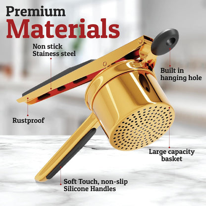 Stainless Steel Potato Masher for Smooth Creamy Results Kitchen Tool 15 oz Heavy Duty Design for Potatoes Vegetables Fruits
