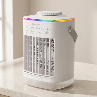 Personal Mini Air Cooler | Compact USB-Powered Cooling with Adjustable Fan Speeds | Ideal for Indoor Comfort