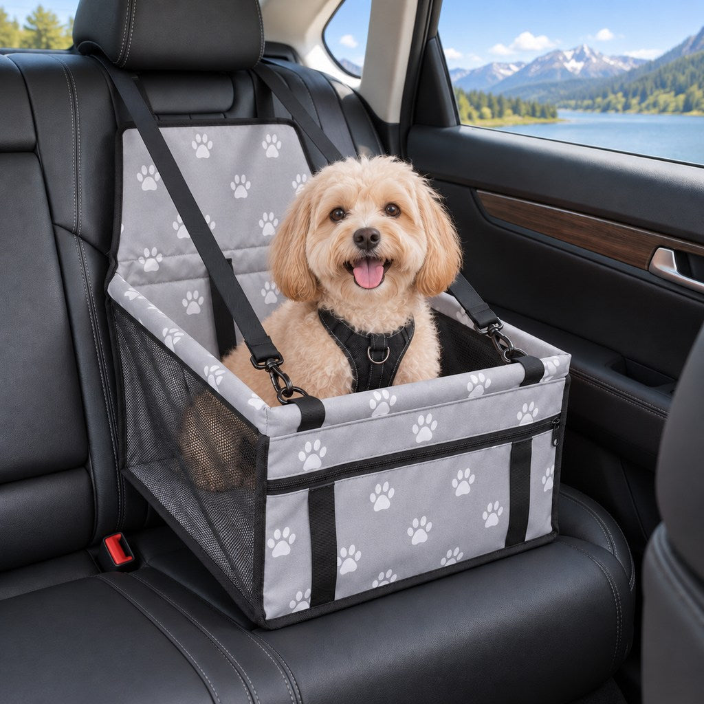 Ortekor Pet Car Booster Seat for Small Dogs and Cats - Stable Travel Seat to Reduce Roaming in Front and Rear Seats