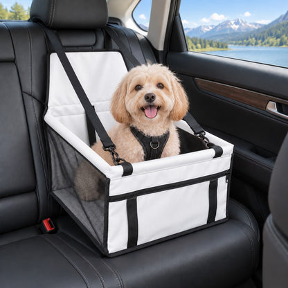 Ortekor Pet Car Booster Seat for Small Dogs and Cats - Stable Travel Seat to Reduce Roaming in Front and Rear Seats