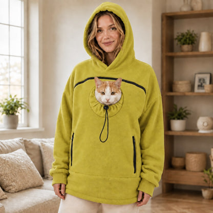 Ortekor Hands-Free Pet Carrier Hoodie – Cozy Front Pouch for Cats & Small Dogs at Home & Everyday Outings