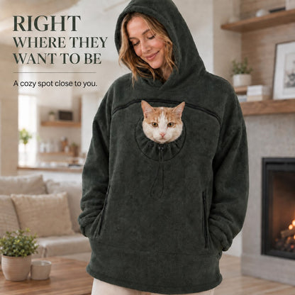 Ortekor Hands-Free Pet Carrier Hoodie – Cozy Front Pouch for Cats & Small Dogs at Home & Everyday Outings