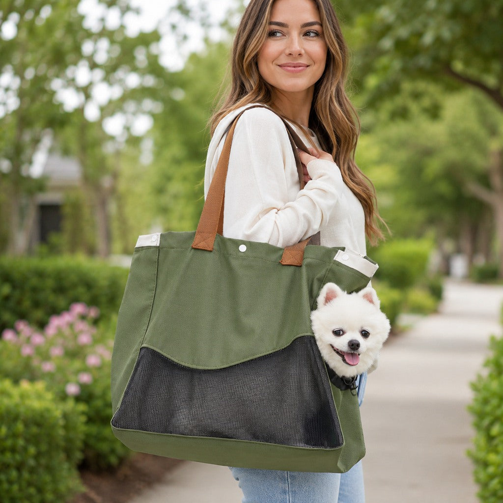 Ortekor Pet Carrier Tote Bag for Cats & Small Dogs - Breathable Shoulder Bag for Walks, Vet Visits & Errands