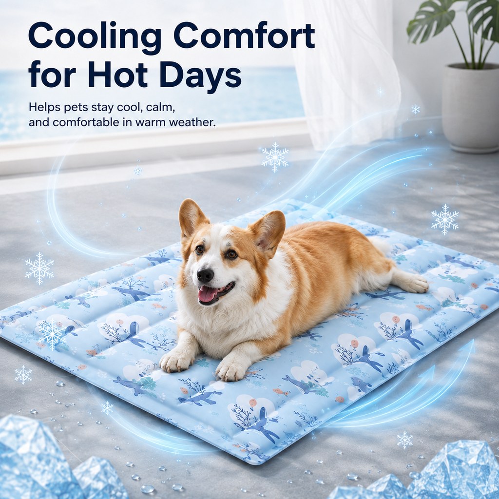 Ortekor Cooling Gel Pet Mat for Hot Days at Home, Crates & Travel - Waterproof Chill Pad for Dogs & Cats