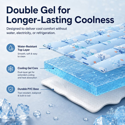 Ortekor Cooling Gel Pet Mat for Hot Days at Home, Crates & Travel - Waterproof Chill Pad for Dogs & Cats