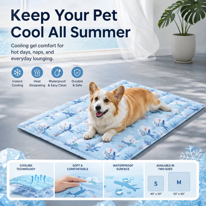 Ortekor Cooling Gel Pet Mat for Hot Days at Home, Crates & Travel - Waterproof Chill Pad for Dogs & Cats