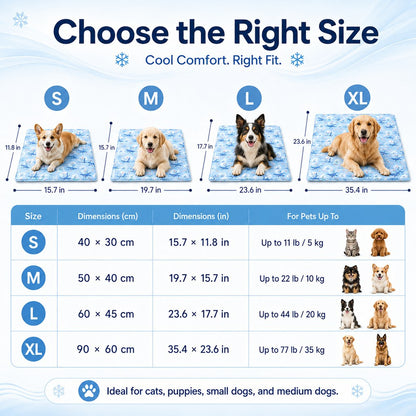 Ortekor Cooling Gel Pet Mat for Hot Days at Home, Crates & Travel - Waterproof Chill Pad for Dogs & Cats