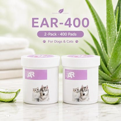 Ortekor Pet Eye & Ear Wipes for Daily Grooming - Gentle Pads for Tear Stains, Eye Goop, Outer Ear Wax & Dirt
