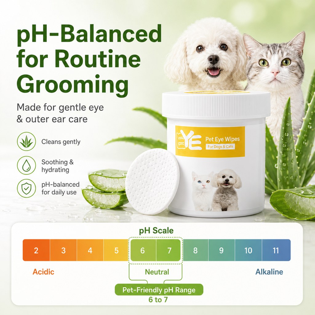 Ortekor Pet Eye & Ear Wipes for Daily Grooming - Gentle Pads for Tear Stains, Eye Goop, Outer Ear Wax & Dirt