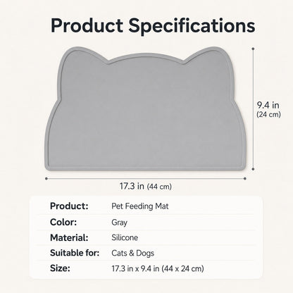 Ortekor Raised-Edge Silicone Pet Feeding Mat for Cats & Dogs - Keeps Floors Clean at Mealtime
