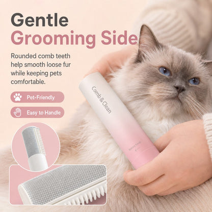 Ortekor Self-Cleaning Pet Grooming Comb for Dogs & Cats - Shedding & Hair Removal Brush