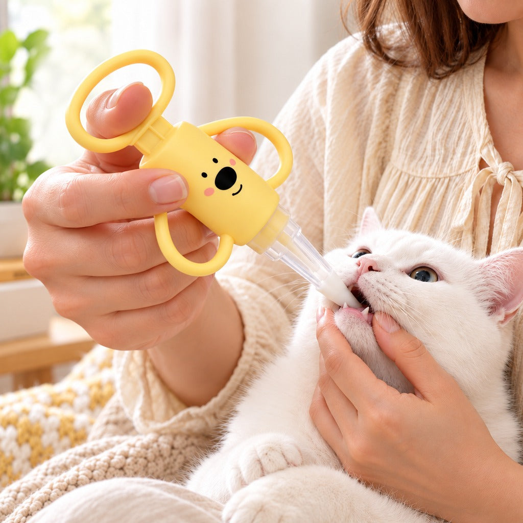 Ortekor Pet Pill Dispenser for Cats and Dogs - Easy At-Home Medicine Feeder with Soft Silicone Tips