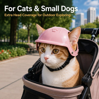 Ortekor Lightweight Pet Protective Helmet for Car Rides & Outdoor Adventures - Adjustable Open-Ear Head Guard for Cats & Small Dogs