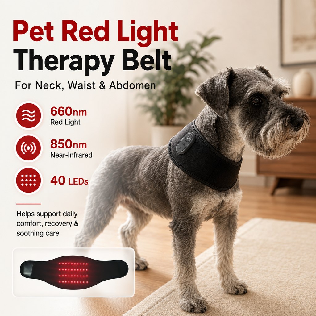 Ortekor Pet Red Light Therapy Belt for Dogs & Cats Neck, Waist & Abdomen Comfort Wrap
