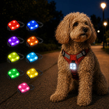 Ortekor Clip-On Pet Safety Light for Night Walks - Helps Dogs & Cats Stay Visible After Dark