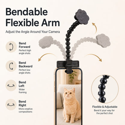 Ortekor Pet Selfie Clip for Cat & Dog Photos - Treat Holder Phone Attachment for Pets That Won't Look