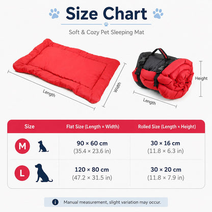 Ortekor Portable Outdoor Dog Bed for Camping &Car Travel - Roll-Up Mat for Clean, Comfortable Rest