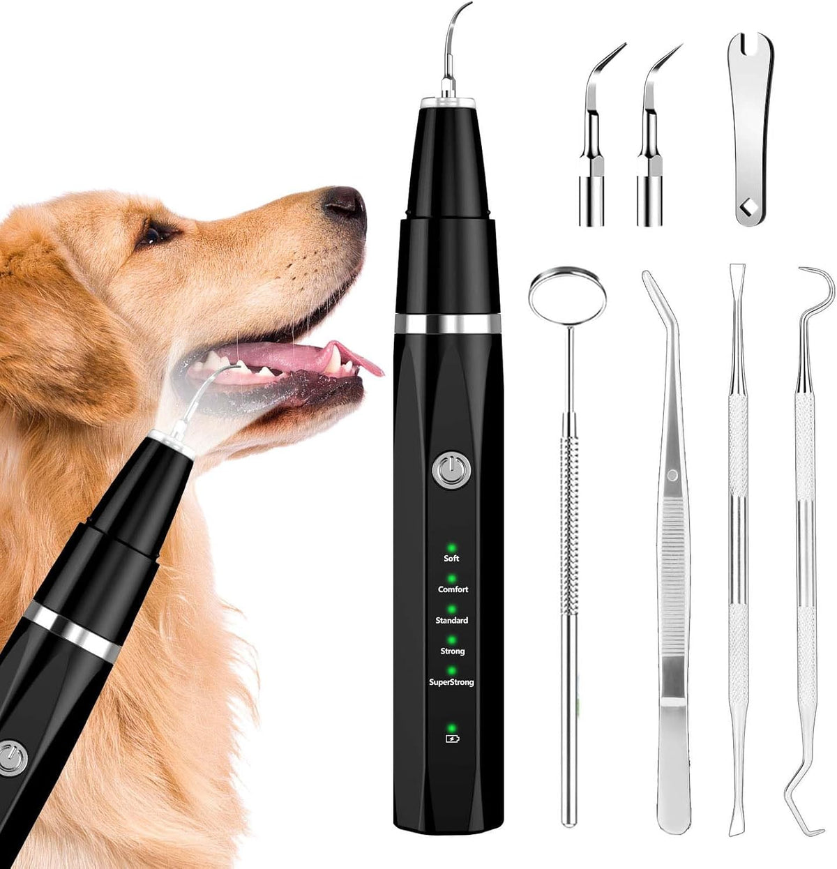 Ultrasonic Dog & Cat Dental Scaler for Home Use – Rechargeable Pet Tooth Cleaning Tool for Tartar & Plaque