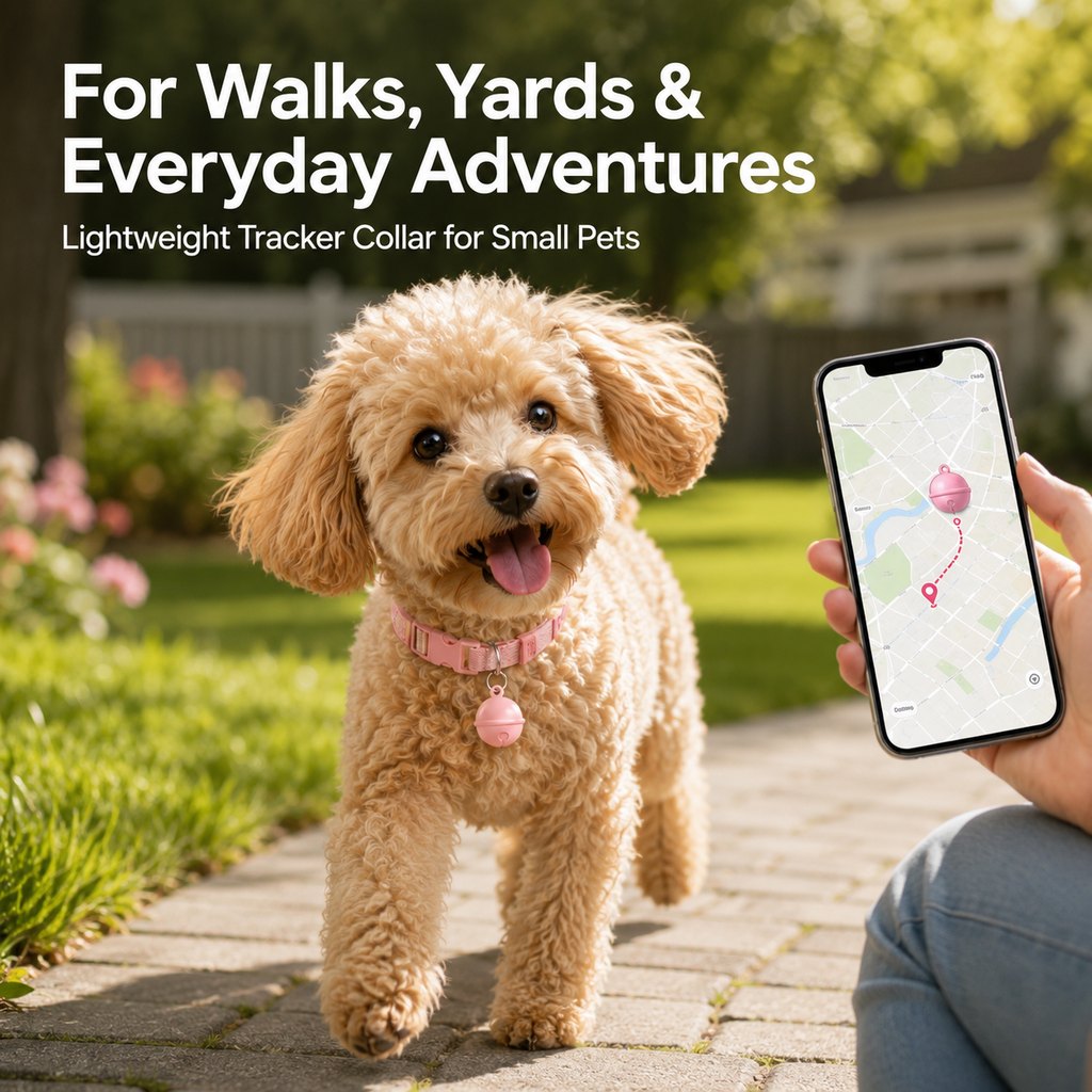 Ortekor Smart Pet Tracker Bell Collar for Cats & Small Dogs - Find Hiding Pets Faster at Home, in the Yard & on Daily Walks
