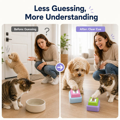 Ortekor PawTalk Recordable Pet Communication Button for Dogs & Cats - Voice Training Toy for Food, Water, Walks & Play