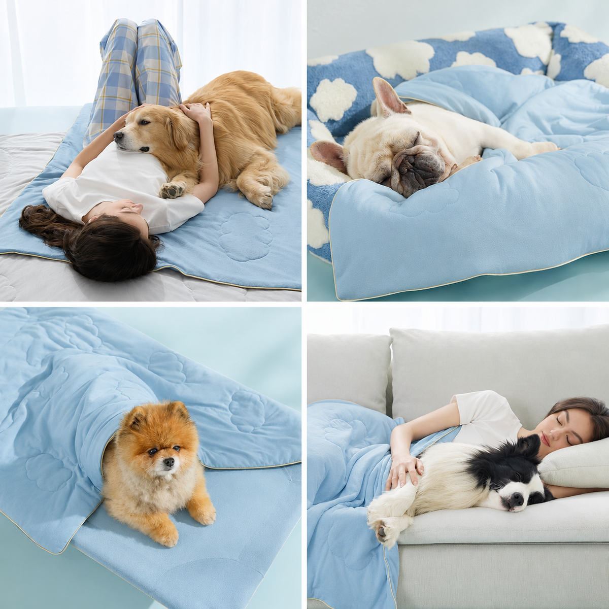 Collection Animaux Confort | Couverture rafraîchissante pour chiens avec Q-MAX>0,4 | Plaid d'été lavable pour le confort par temps chaud