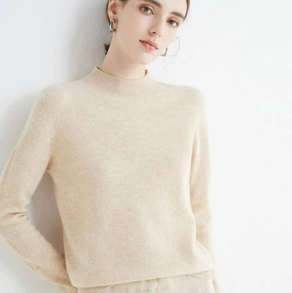 Pull ras du cou en cachemire doux pour femme