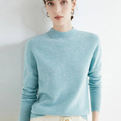Pull ras du cou en cachemire doux pour femme