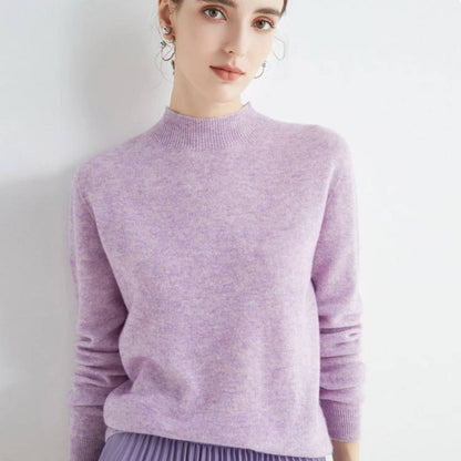 Pull ras du cou en cachemire doux pour femme