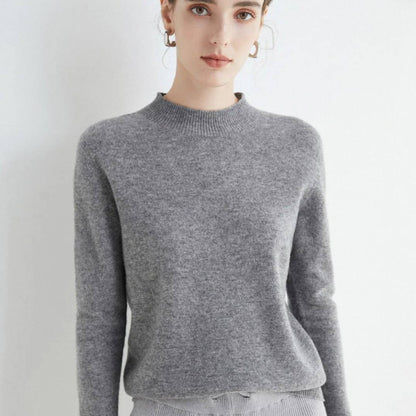 Pull ras du cou en cachemire doux pour femme
