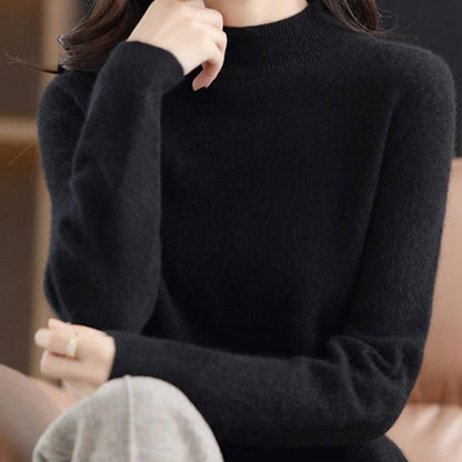 Pull ras du cou en cachemire doux pour femme