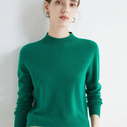 Pull ras du cou en cachemire doux pour femme