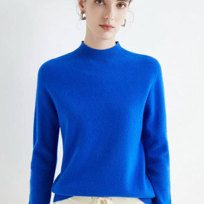 Pull ras du cou en cachemire doux pour femme