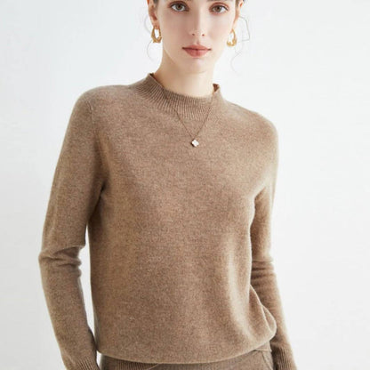Pull ras du cou en cachemire doux pour femme