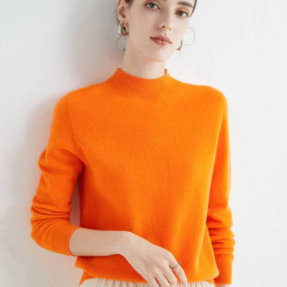 Pull ras du cou en cachemire doux pour femme