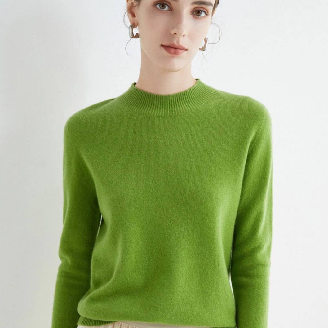 Pull ras du cou en cachemire doux pour femme