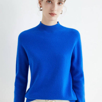 Pull ras du cou en cachemire doux pour femme
