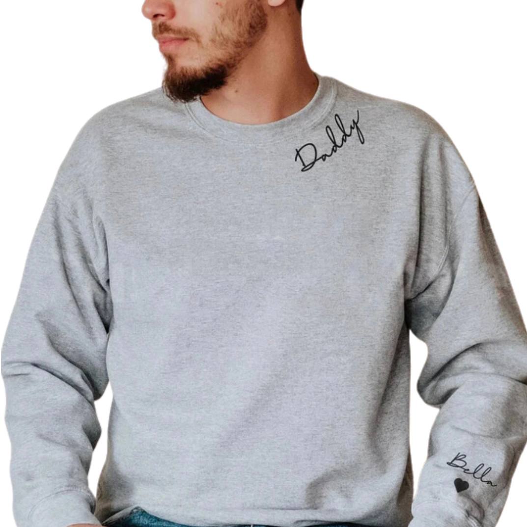 Sweat-shirt personnalisable avec prénom sur la manche
