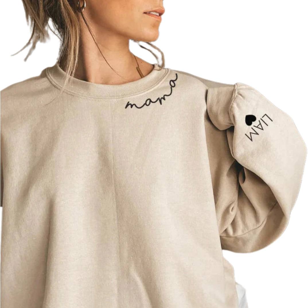 Sweat-shirt personnalisable avec prénom sur la manche